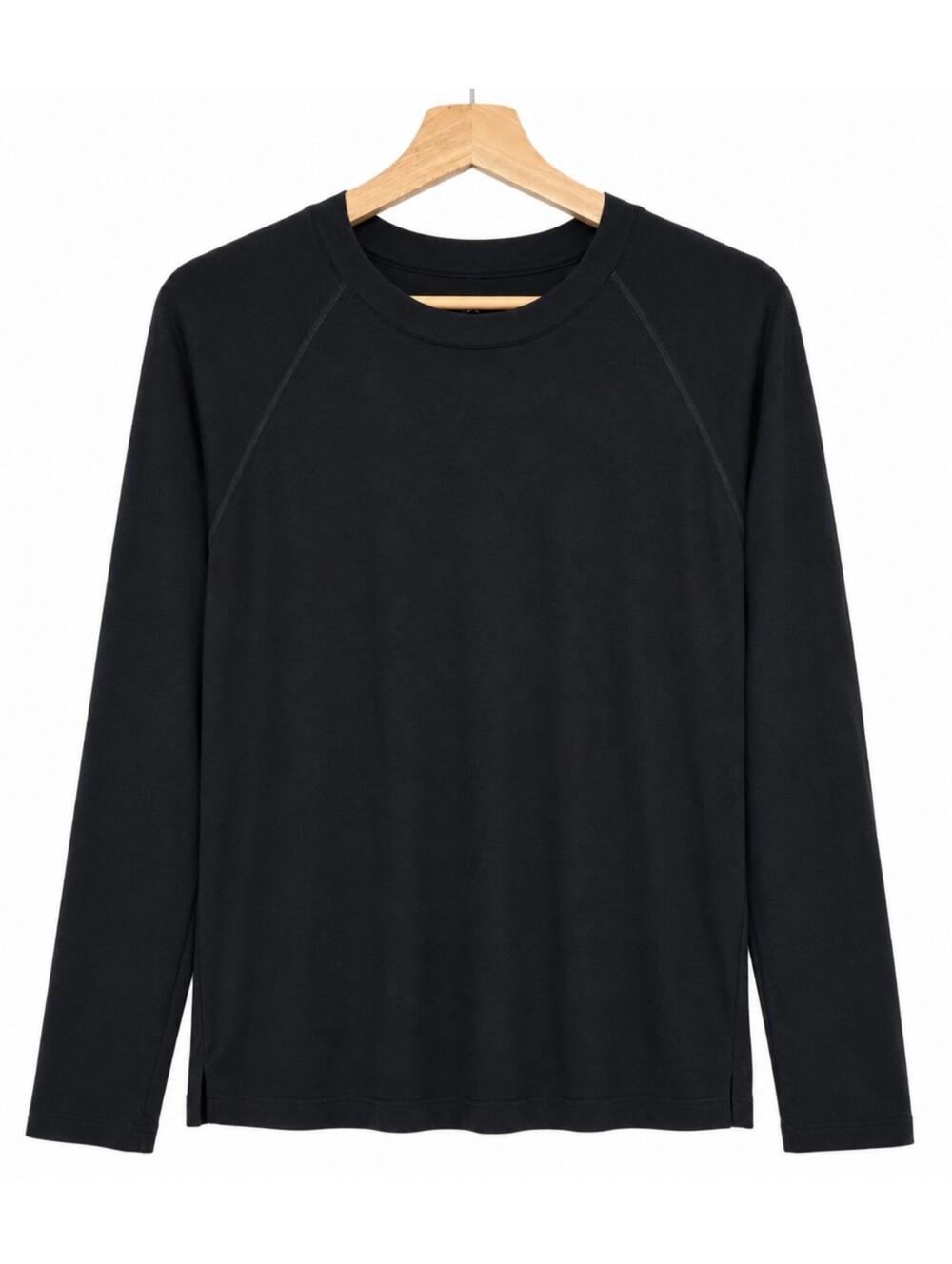 Alo Yoga Black Long Sleeve Performance Stretch Athletic Top Logo Back Small